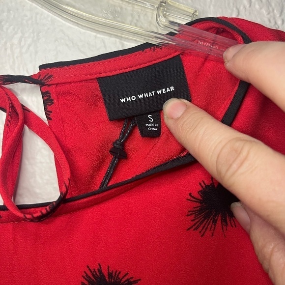 NWT Who What Wear Red Dandelion Dot Dress Size S - Picture 4 of 12